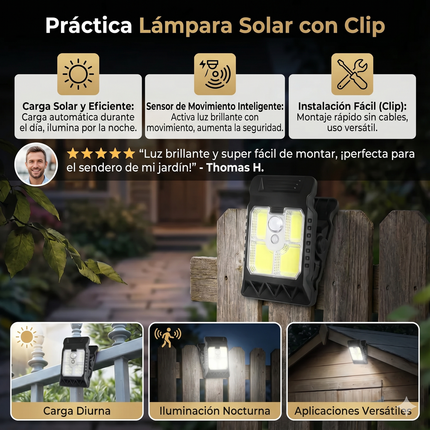 Luz automática sin cables ni instalación